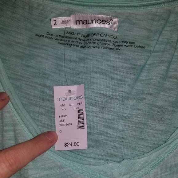 Maurices Light teal tee with tags - Picture 2 of 2